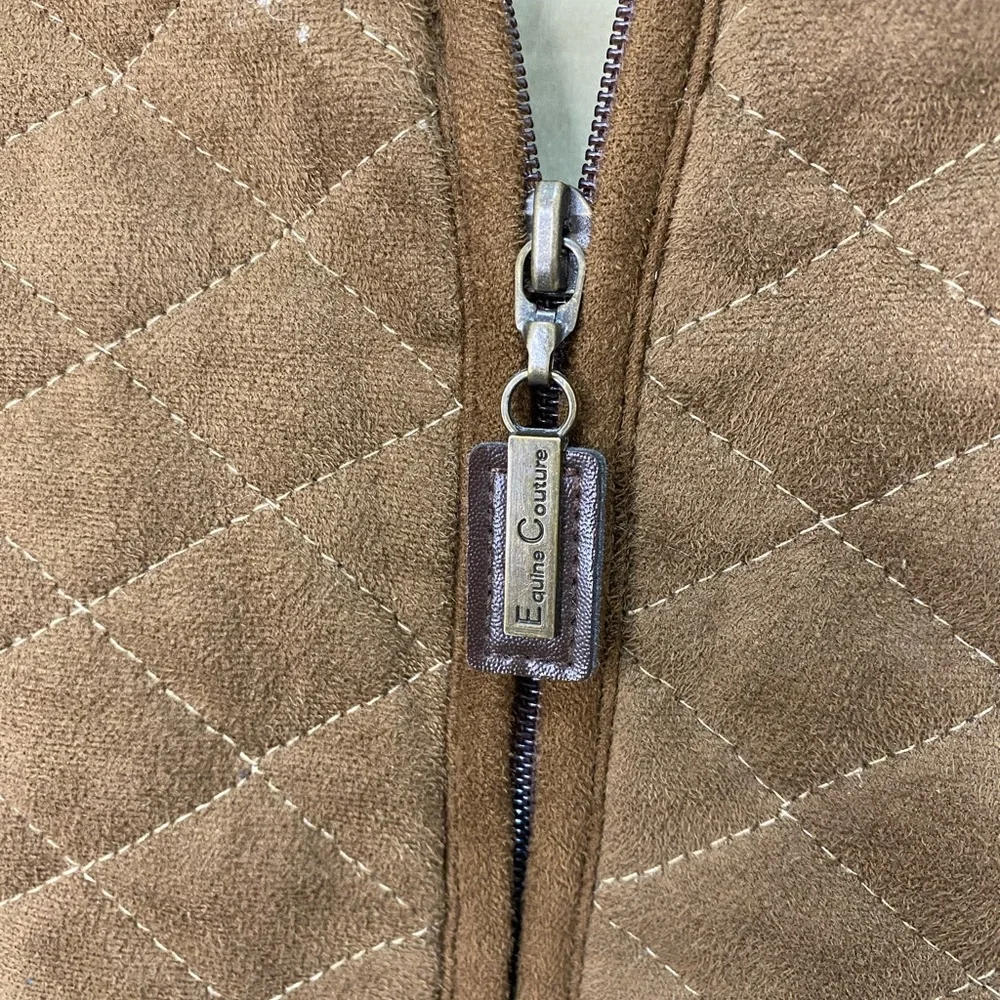 Equine Couture Women's Brown Quilted Riding Jacket size medium - Picture 3 of 15